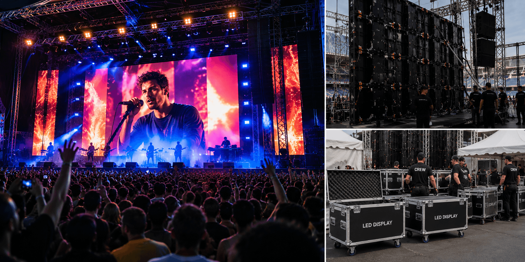 Modular LED display at live concert